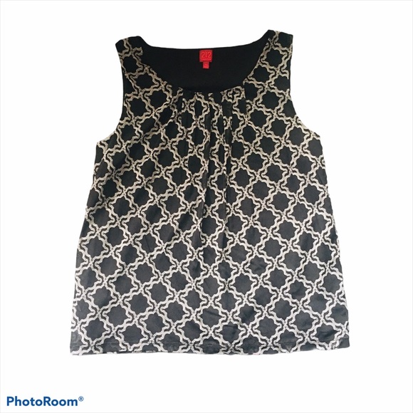 212 Black / White Sleevless Blouse - Picture 3 of 10